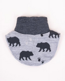 YO CLUB! Gray Turtleneck Warmer with Bears Pattern | CGL-0126C