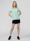 4F Womens' Mint V-neck T-shirt | TSD002-Mi