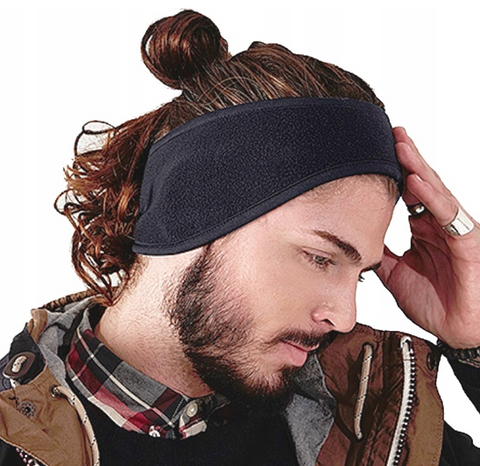Men's Black Ear Warmer Headband | 997-6