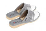 Women's Silver Leather Slippers  | WU-150