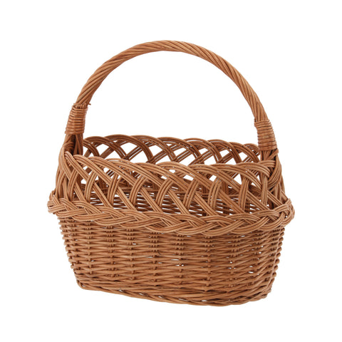 Oval Shaped Wicker Basket with Handle | WIK7538