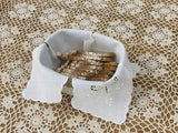 White Bread Basket Serviette with White Floral Embroidery | 2797-1