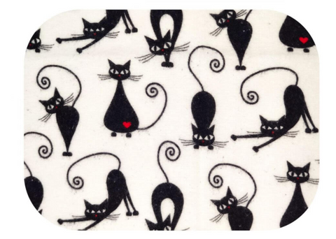 Black Cats Pattern Flannel Baby Swaddle - Pielucha | SSN-003