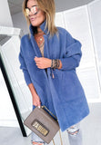 Classic Blue Jeans Alpaca Coat | B217108-8-B