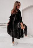Black Straight Cut Hooded Alpaca Coat | 311B2-BL