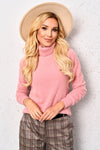 Powder Pink Turtleneck Sweater à la Alpaca | SW-1225