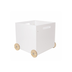 JaBaDaBaDo White Wooden Toy Box on Wheels | H13214