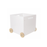 JaBaDaBaDo White Wooden Toy Box on Wheels | H13214