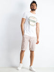 Men’s Beige Chino Shorts with Light Pattern | 275-SN