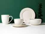 White Porcelain Cup with Gold Edges and Plate TIFFANY 250 ml | ZETIFF002
