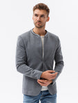 Men's Modern Gray Blazer with Stand-up Collar| M84-V1