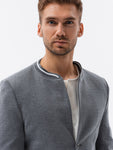 Men's Modern Gray Blazer with Stand-up Collar| M84-V1