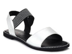 S. Barski Big Girls' Black and Silver Open-toe Sandals | SS2759