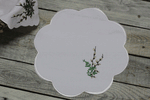 White Serviette with White Catkin Embroidery | EO-01