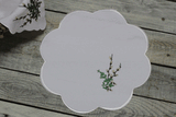 White Serviette with White Catkin Embroidery | EO-01