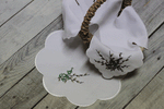 White Serviette with White Catkin Embroidery | EO-01