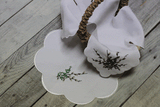 White Serviette with White Catkin Embroidery | EO-01
