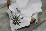 White Serviette with White Catkin Embroidery | EO-01