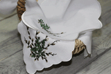 White Serviette with White Catkin Embroidery | EO-01