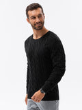 Men's Cable Knit Crew Neck Sweater | E195 V-3