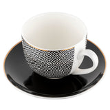 Porcelain Cup with Gold Edges and Plate LAUREN 240 ml | 2K8839