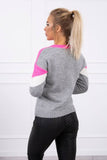 Women's Casual Knitted Pink and Gray Sweater | 20-19-PG