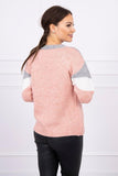 Women's Casual Knitted Gray and Pink Sweater | 20-19-51-GPP