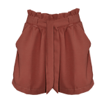 Women's Brick Red Shorts with Belt | 28031-DR