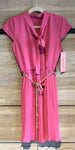 Girls' Pink Dress with Chain Belt | SU1-FUS