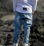 MashMnie Boys' Light Blue Jeans Joggers | S-04