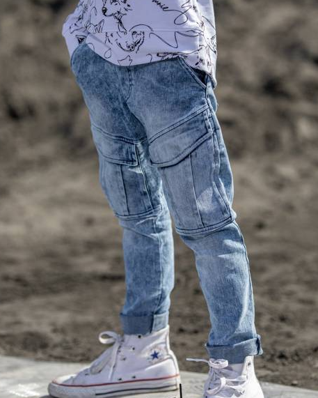 MashMnie Boys Light Blue Jeans Joggers S 04