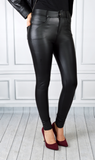 Women's Black Eco Leather Insulated Pants | IEL-M