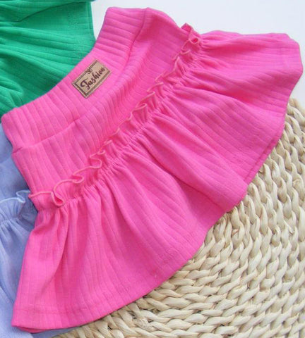 Pink Ribbed Skirt | GAM-08