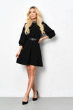 Black Dress with Pearl and Black Belt | SU-2286