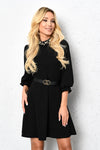 Black Dress with Pearl and Black Belt | SU-2286