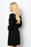 Black Dress with Pearl and Black Belt | SU-2286