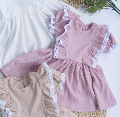 Baby Girl Light Pink Ruffed Dress | GAM-02