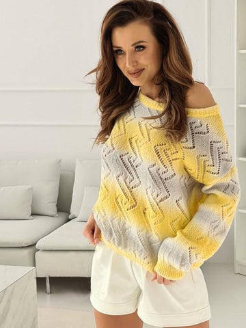 Yellow and Light Gray Sweater | ZYGZAK