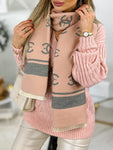 Carmen Double Sided Light Pink & Gray Soft Scarf | HAL-167-LP/G