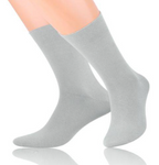Segreti Light Gray Cotton Crew Dress Socks | SR-03