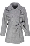 Girls' Gray Ruffled Coat | HAL-94