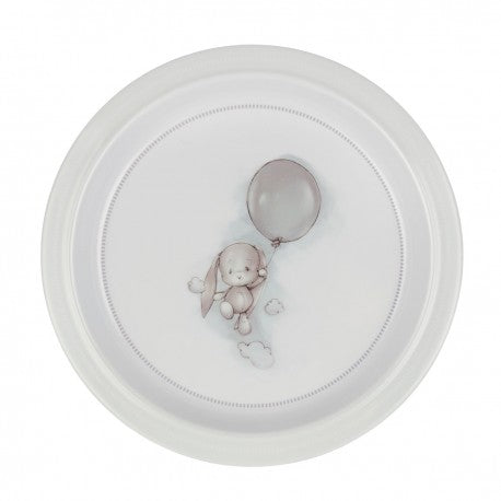 Effiki Light Gray Bunny Melamine Plate | TB