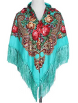 Folk Pattern Scarf with Fringes | HAL-224