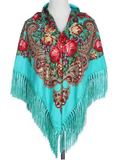 Folk Pattern Scarf with Fringes | HAL-224