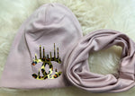 Spring Beanie and Tube Scarf Set with - CC Print - 6-12 Years | HAL-72