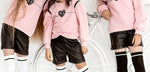 Girls' VOGA Black Eco Leather Shorts | V-05