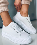 White Sneakers with Braided Sole | SE2904