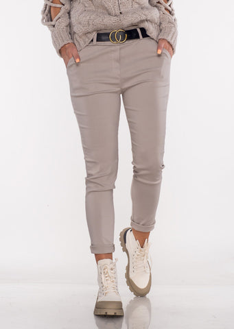 Beige Pants with Black Belt | HAL-07