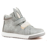 Wojtyłko Girls' Light Gray Leather Ankle Sneakers | 3T23003-LG