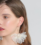 White Silk Drop Earrings | E992324